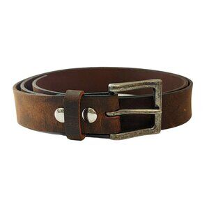 Vintage 90's Chunky Leather‎ Belt Silver Tone Buckle Size XL